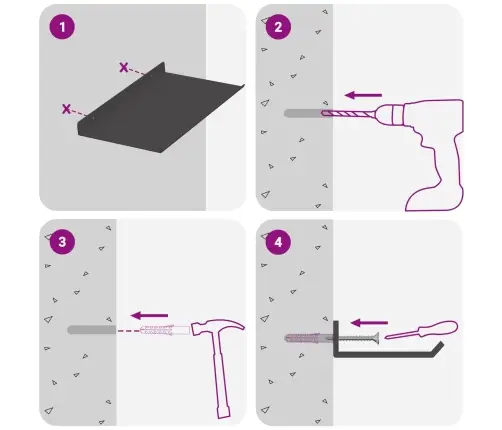 Sienas Plaukts Ar Plauktu 2 Pcs Melna 80 X 9 X 2.5 Cm Vidaxl