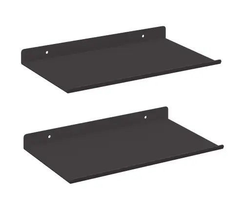 Sienas Plaukts Ar Plauktu 2 Pcs Melna 80 X 9 X 2.5 Cm Vidaxl