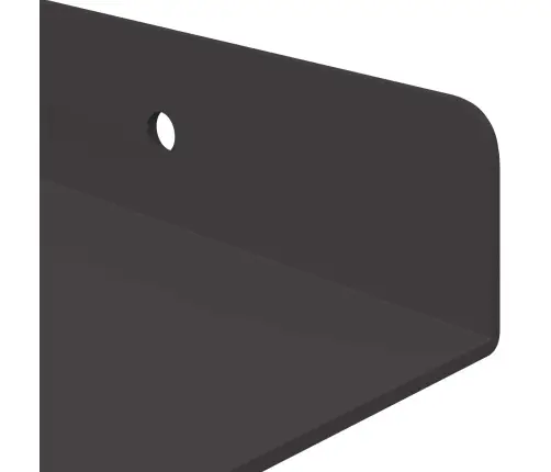 Sienas Plaukts Ar Plauktu 2 Pcs Melna 40 X 18 X 2,5 Cm Vidaxl