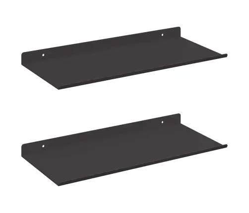 Sienas Plaukts Ar Plauktu 2 Pcs Melna 40 X 18 X 2,5 Cm Vidaxl