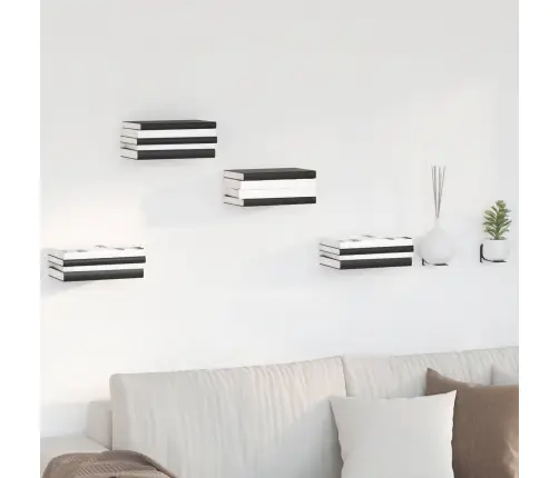 Neredzamais Peldošais Plaukts 4 Pcs Melna 6 X 11 X 6.5 Cm Vidaxl