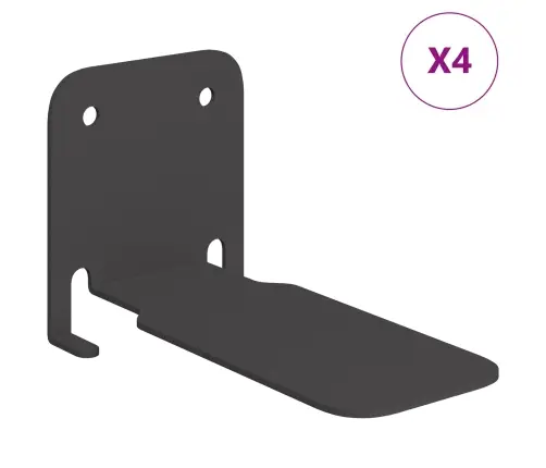 Neredzamais Peldošais Plaukts 4 Pcs Melna 6 X 11 X 6.5 Cm Vidaxl