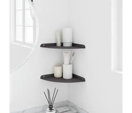 Sienas Plaukts Ar Plauktu 2 Pcs Melna 18 X 18 X 2.3 Cm Vidaxl