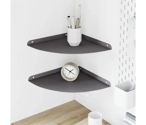 Sienas Plaukts Ar Plauktu 2 Pcs Melna 18 X 18 X 2.3 Cm Vidaxl