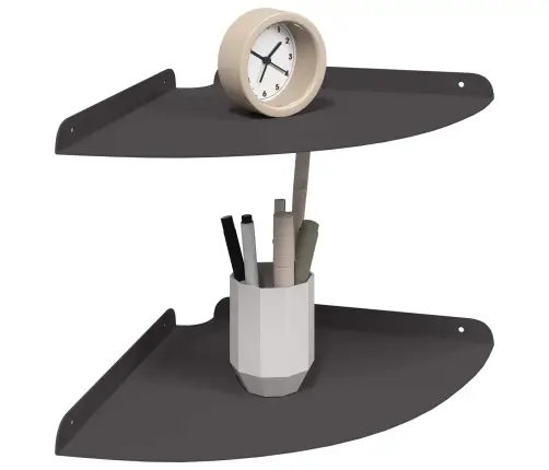 Sienas Plaukts Ar Plauktu 2 Pcs Melna 18 X 18 X 2.3 Cm Vidaxl