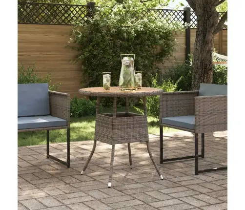 Vakariņu Galds Ar Uzglabāšanu Pelēks Un Akācija 70 X 70 X 73 Cm Vidaxl