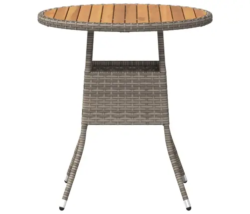 Vakariņu Galds Ar Uzglabāšanu Pelēks Un Akācija 70 X 70 X 73 Cm Vidaxl