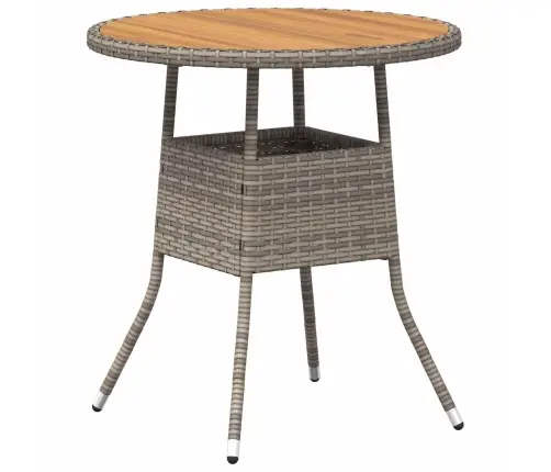 Vakariņu Galds Ar Uzglabāšanu Pelēks Un Akācija 70 X 70 X 73 Cm Vidaxl