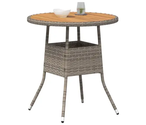 Vakariņu Galds Ar Uzglabāšanu Pelēks Un Akācija 70 X 70 X 73 Cm Vidaxl