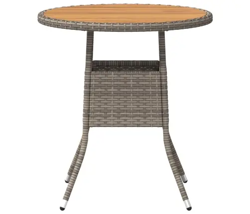 Vakariņu Galds Ar Uzglabāšanu Pelēks Un Akācija 70 X 70 X 73 Cm Vidaxl