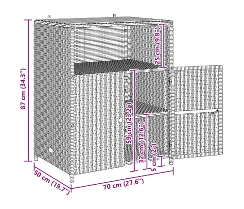 Kapp Riiuliga Hall 70 X 50 X 87 Cm Polüester Ja Roly Rattad