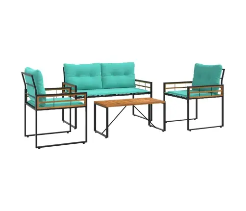 Välis Mööbli Komplekt Padjaga 4 Pcs Türkiis