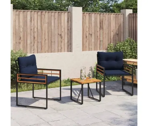 Āra Mēbeļu Komplekts Ar Spilvenu 3 Pcs Tumši Zils Vidaxl