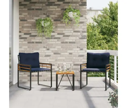 Āra Mēbeļu Komplekts Ar Spilvenu 3 Pcs Tumši Zils Vidaxl