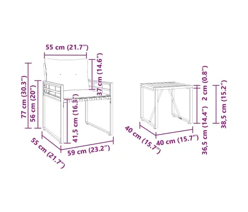 Āra Mēbeļu Komplekts Ar Spilvenu 3 Pcs Tumši Zils Vidaxl