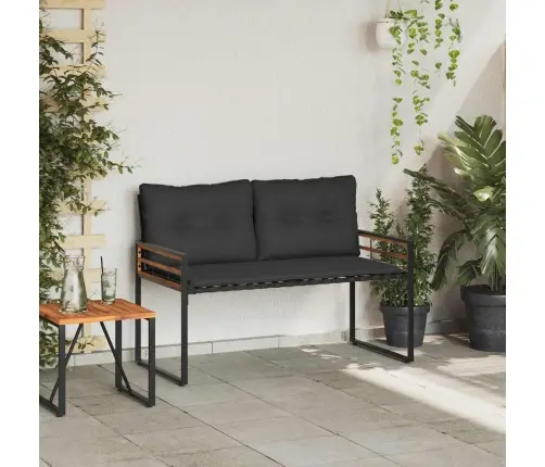 Koka Lādes Sols Ar Spilvenu Gaiši Pelēks 114 X 55 X 77 Cm Vidaxl