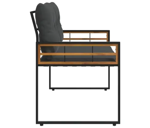 Koka Lādes Sols Ar Spilvenu Gaiši Pelēks 114 X 55 X 77 Cm Vidaxl