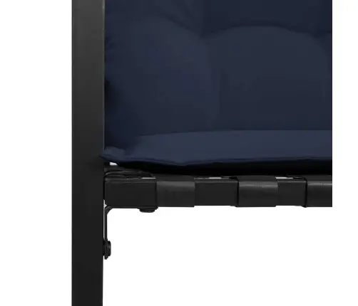 Koka Lādes Sols Ar Spilvenu Tumši Zils 114 X 55 X 77 Cm Vidaxl