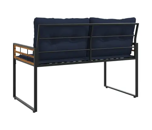 Koka Lādes Sols Ar Spilvenu Tumši Zils 114 X 55 X 77 Cm Vidaxl