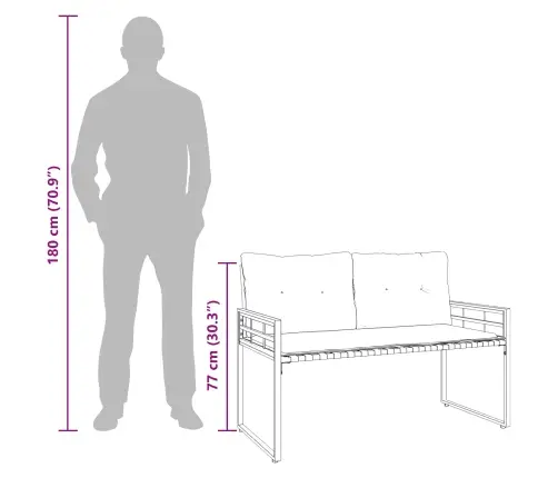 Koka Lādes Sols Ar Spilvenu Tumši Zils 114 X 55 X 77 Cm Vidaxl
