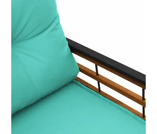 Koka Lādes Sols Ar Spilvenu Tirkīzzila 114 X 55 X 77 Cm Vidaxl