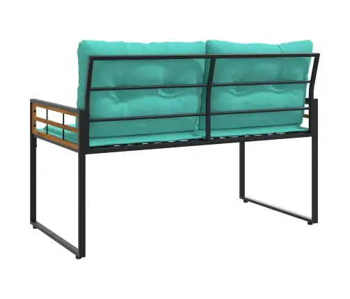 Koka Lādes Sols Ar Spilvenu Tirkīzzila 114 X 55 X 77 Cm Vidaxl