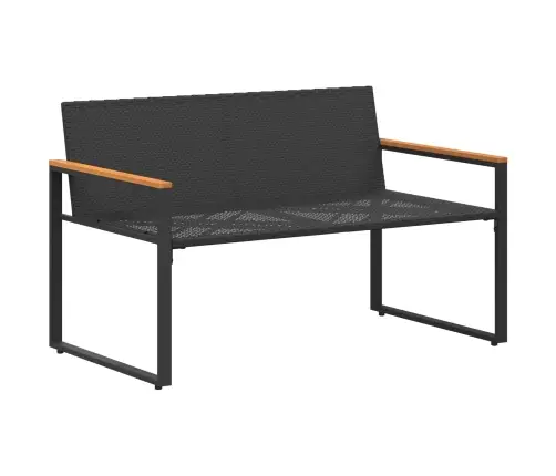 Suoliukas Juoda Ir Kreminė Balta 115 X 65 X 72 Cm Ratanas