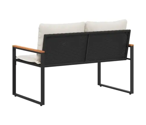 Suoliukas Juoda Ir Kreminė Balta 115 X 65 X 72 Cm Ratanas