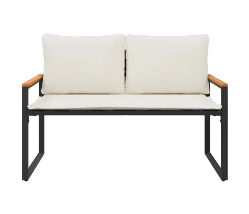 Suoliukas Juoda Ir Kreminė Balta 115 X 65 X 72 Cm Ratanas