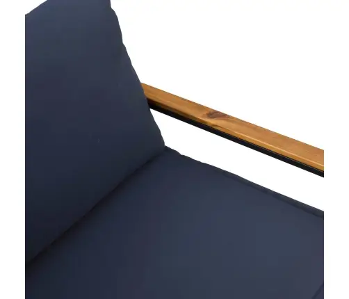 Suoliukas Pilka Ir Tamsiai Mėlyna 115 X 65 X 72 Cm Ratanas