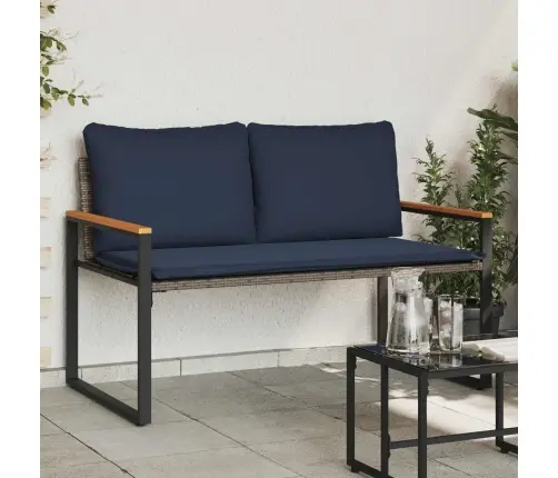 Suoliukas Pilka Ir Tamsiai Mėlyna 115 X 65 X 72 Cm Ratanas