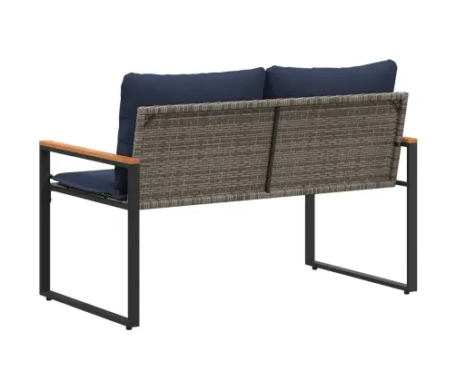 Suoliukas Pilka Ir Tamsiai Mėlyna 115 X 65 X 72 Cm Ratanas