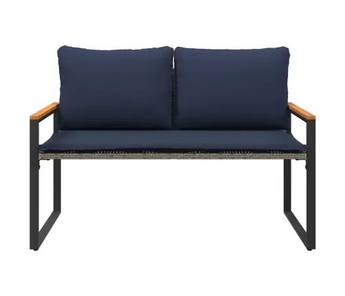 Suoliukas Pilka Ir Tamsiai Mėlyna 115 X 65 X 72 Cm Ratanas