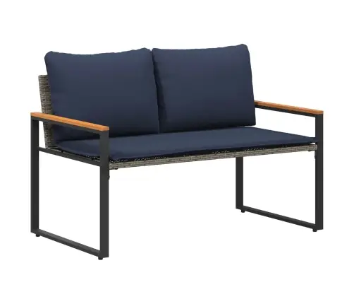 Suoliukas Pilka Ir Tamsiai Mėlyna 115 X 65 X 72 Cm Ratanas