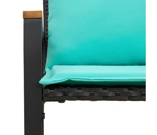 Suoliukas Su Pagalve Juoda Ir Turkio 115 X 65 X 72 Cm Ratanas