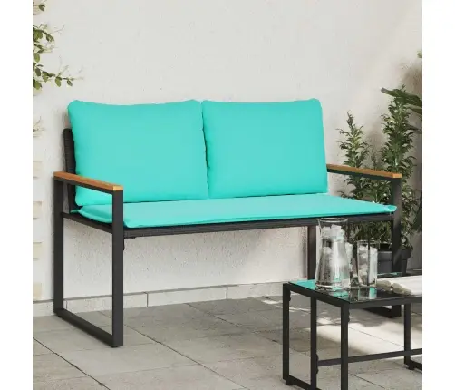 Suoliukas Su Pagalve Juoda Ir Turkio 115 X 65 X 72 Cm Ratanas