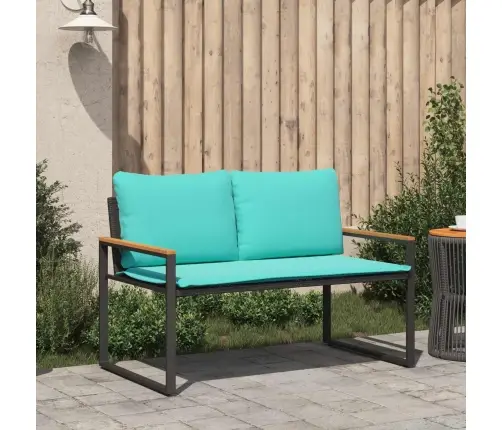 Suoliukas Su Pagalve Juoda Ir Turkio 115 X 65 X 72 Cm Ratanas