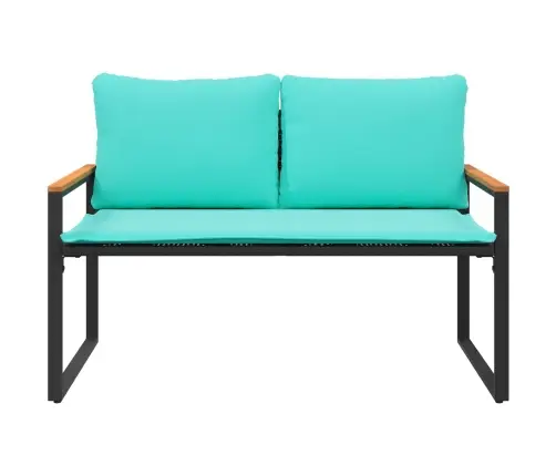 Suoliukas Su Pagalve Juoda Ir Turkio 115 X 65 X 72 Cm Ratanas