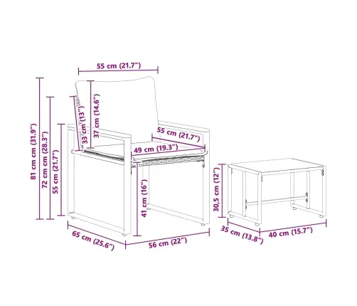 Mēbeļu Komplekti 3 Pcs Beige Un Krēmbalta Rotangpalma Vidaxl