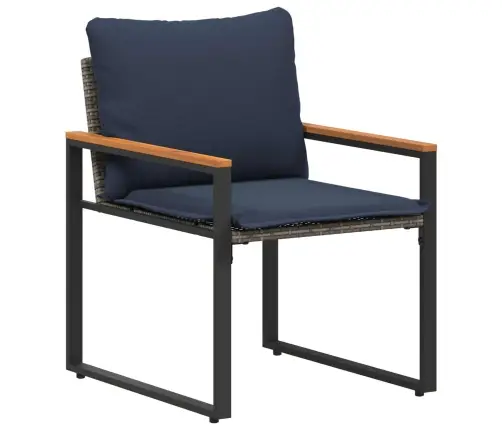 Mēbeļu Komplekti 3 Pcs Pelēka Un Tumši Zila Rotangpalma Vidaxl