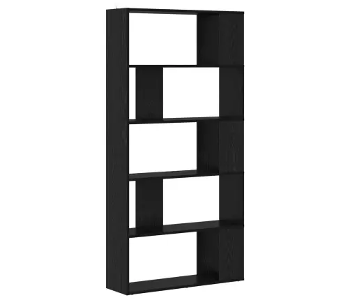 Grāmatplaukts Melns Ozolkoks 80 X 24 X 159 Cm Inženierijas Koks Vidaxl