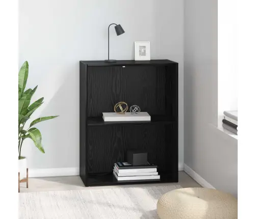 Grāmatu Plaukts Melns Ozolkoks 60 X 30 X 76.5 Cm Vidaxl