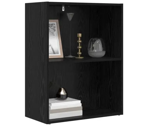 Grāmatu Plaukts Melns Ozolkoks 60 X 30 X 76.5 Cm Vidaxl