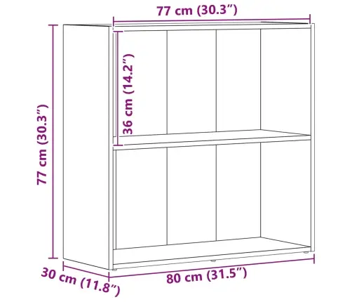 Grāmatu Plaukts Melns Ozolkoks 60 X 30 X 76.5 Cm Vidaxl