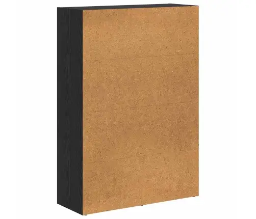 Grāmatu Plaukts Melns Ozolkoks 60 X 30 X 76.5 Cm Vidaxl