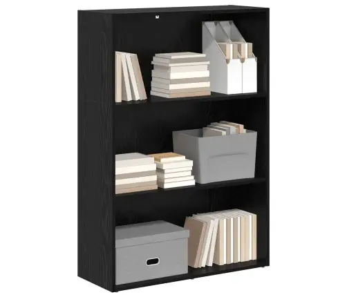 Grāmatu Plaukts Melns Ozolkoks 60 X 30 X 76.5 Cm Vidaxl