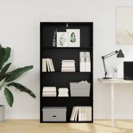 Knygų Spinta Juodas Ąžuolas 80 X 30 X 151,5 Cm Apdirbta Mediena