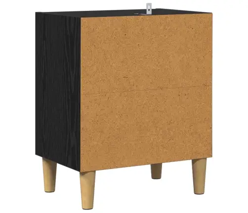 Gultas Skapis Melns Ozolkoks 40 X 30 X 50 Cm Inženierijas Koks Vidaxl