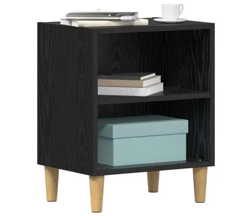 Gultas Skapis Melns Ozolkoks 40 X 30 X 50 Cm Inženierijas Koks Vidaxl