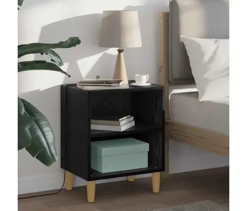 Gultas Skapis 2 Pcs Melns Ozolkoks 40 X 30 X 50 Cm Vidaxl